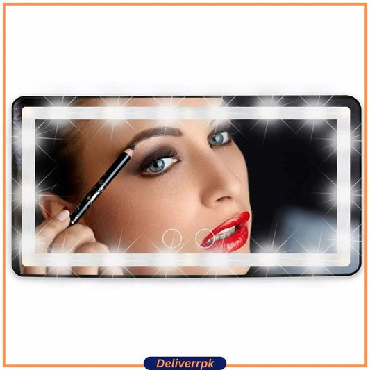 Car Visor Mirror with LED Lights Deliverr.pk