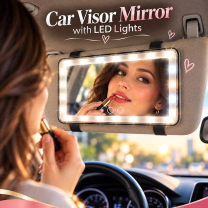 Car Visor Mirror with LED Lights Deliverr.pk