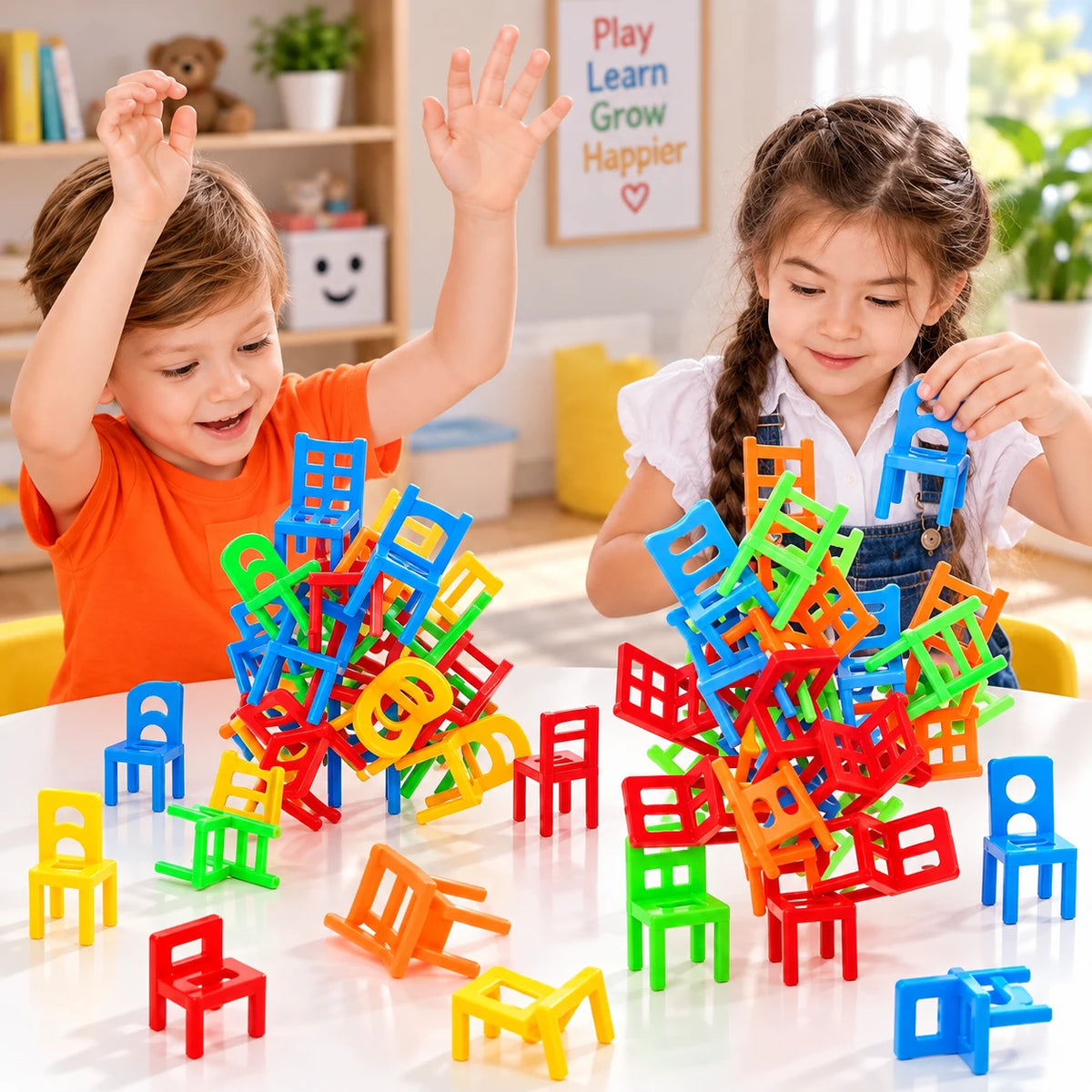 Chairs Balance Puzzle Battle Building Blocks Game - deliverrpk