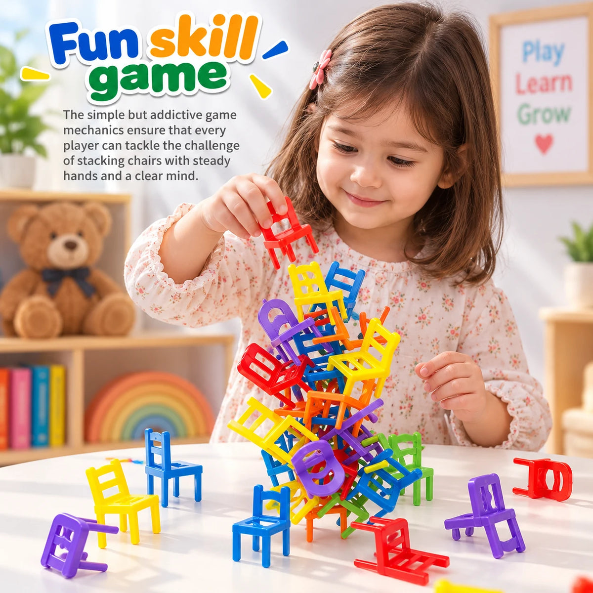 Chairs Balance Puzzle Battle Building Blocks Game - deliverrpk
