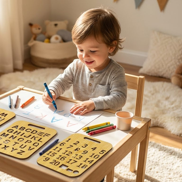 Early Learning Wooden Stencil Board For Kids (Set of 3)