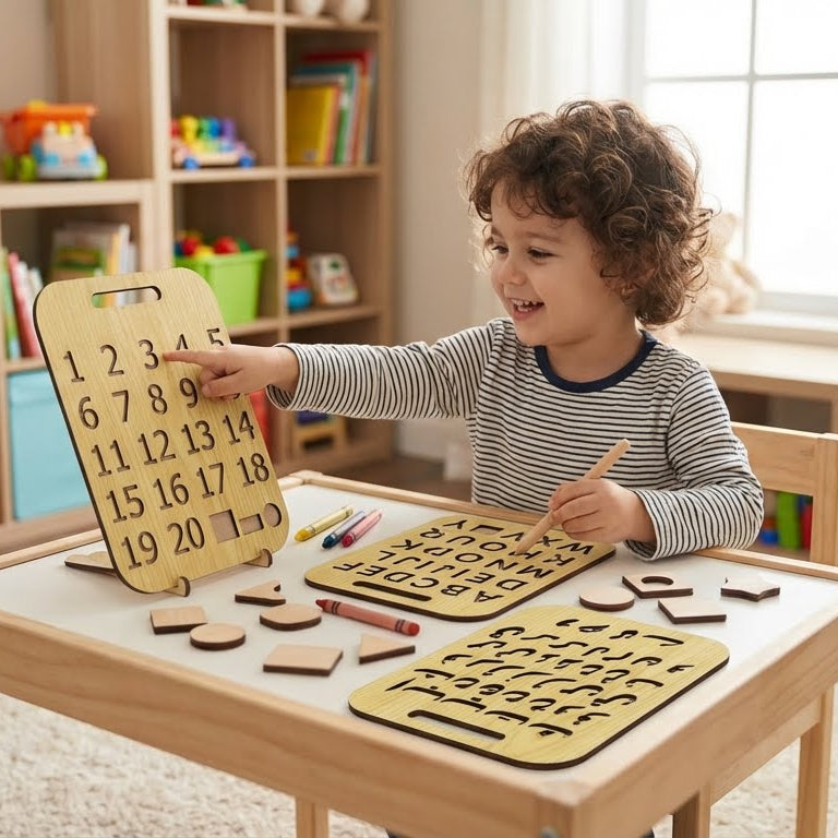 Early Learning Wooden Stencil Board For Kids (Set of 3)