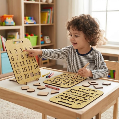 Early Learning Wooden Stencil Board For Kids (Set of 3)