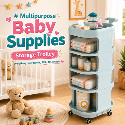 Multipurpose Baby Supplies Storage Trolley