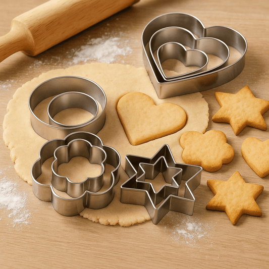 12 Pcs Set Stainless Steel Cookie Cutter Biscuit DIY Mold Star Heart Round Flower Shape Mould Baking Tools