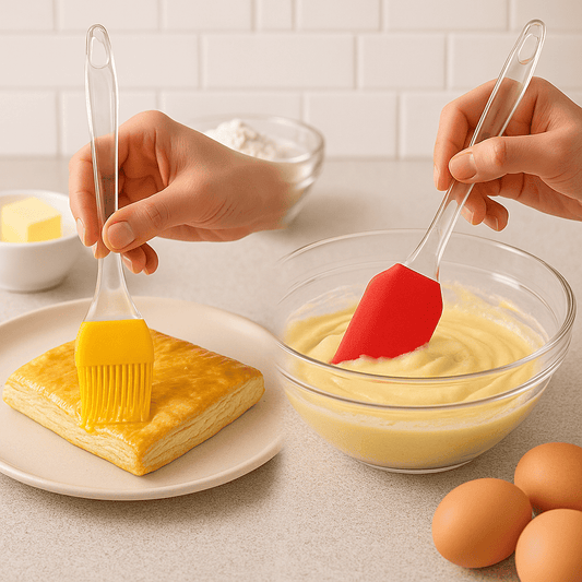 2 PIECE BEST Silicone Brush and Spatula Pair - 2 in 1 set