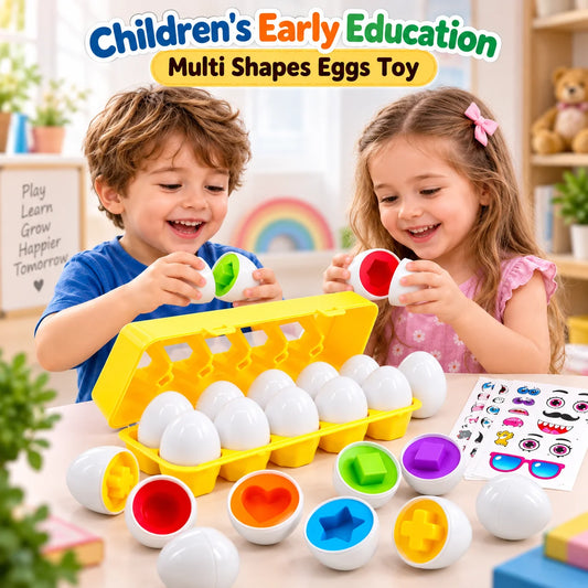 Children's Early Education Multi Shapes Eggs Toy - deliverrpk
