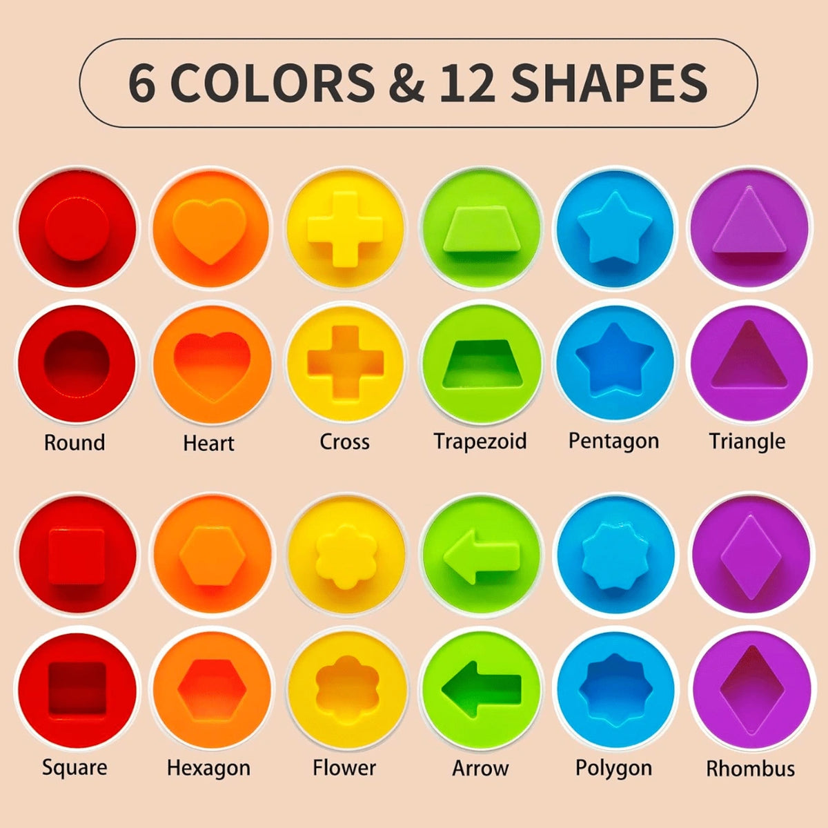 Children's Early Education Multi Shapes Eggs Toy for shape matching
