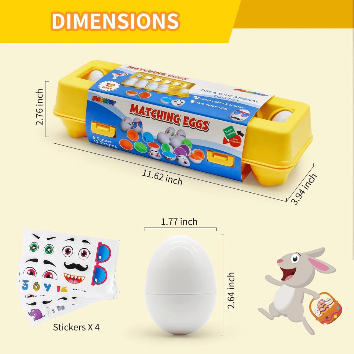 Children's Early Education Multi Shapes Eggs Toy for shape matching