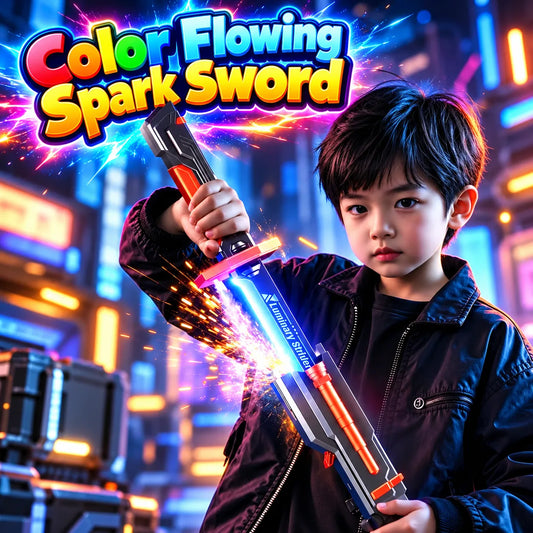Color Flowing Spark Sword With Smoke For Kids