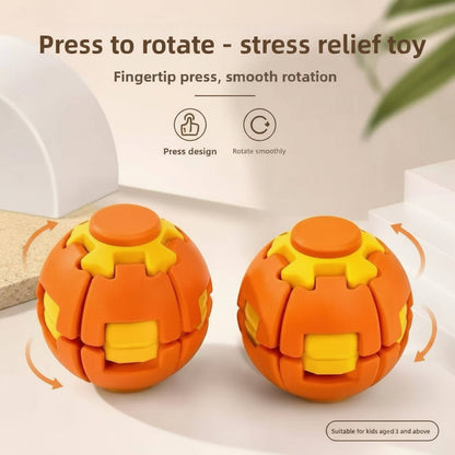 Colorful 3D Printed Stress Relief Spin Ball Press-to-Spin Sensory Fidget Toy for Kids and Adults
