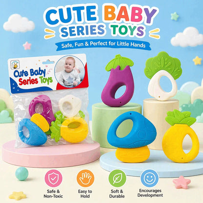 Colorful Baby Teether Set – 4-Piece Teething Toys