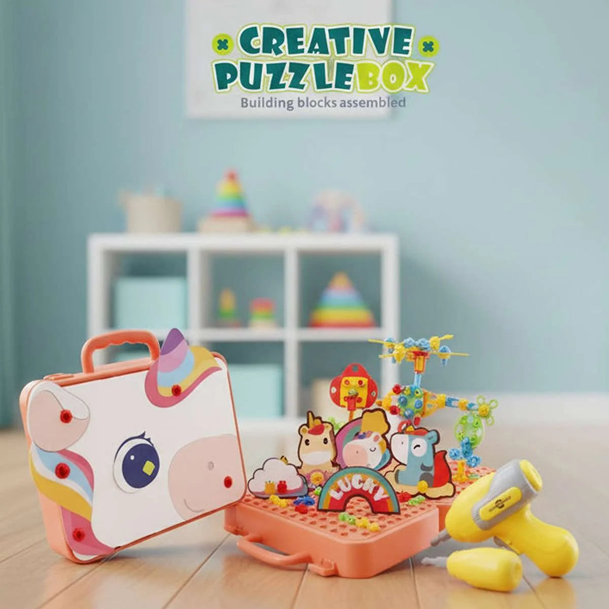 Creative 3D Drill Toy Set Space Simulation Screw Tool Box