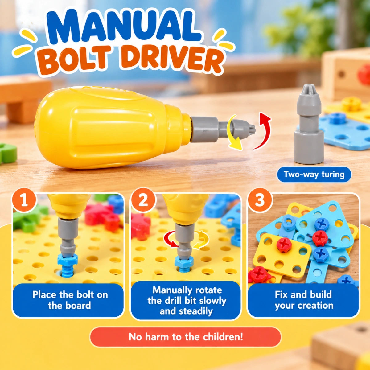 Creative 3D Drill Screw Space Simulation Screw Tool Box
