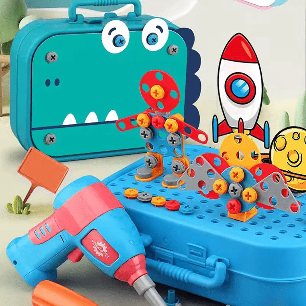 Creative 3D Drill Toy Set Space Simulation Screw Tool Box