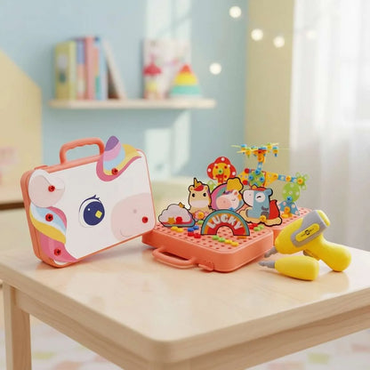 Creative 3D Drill Toy Set Space Simulation Screw Tool Box