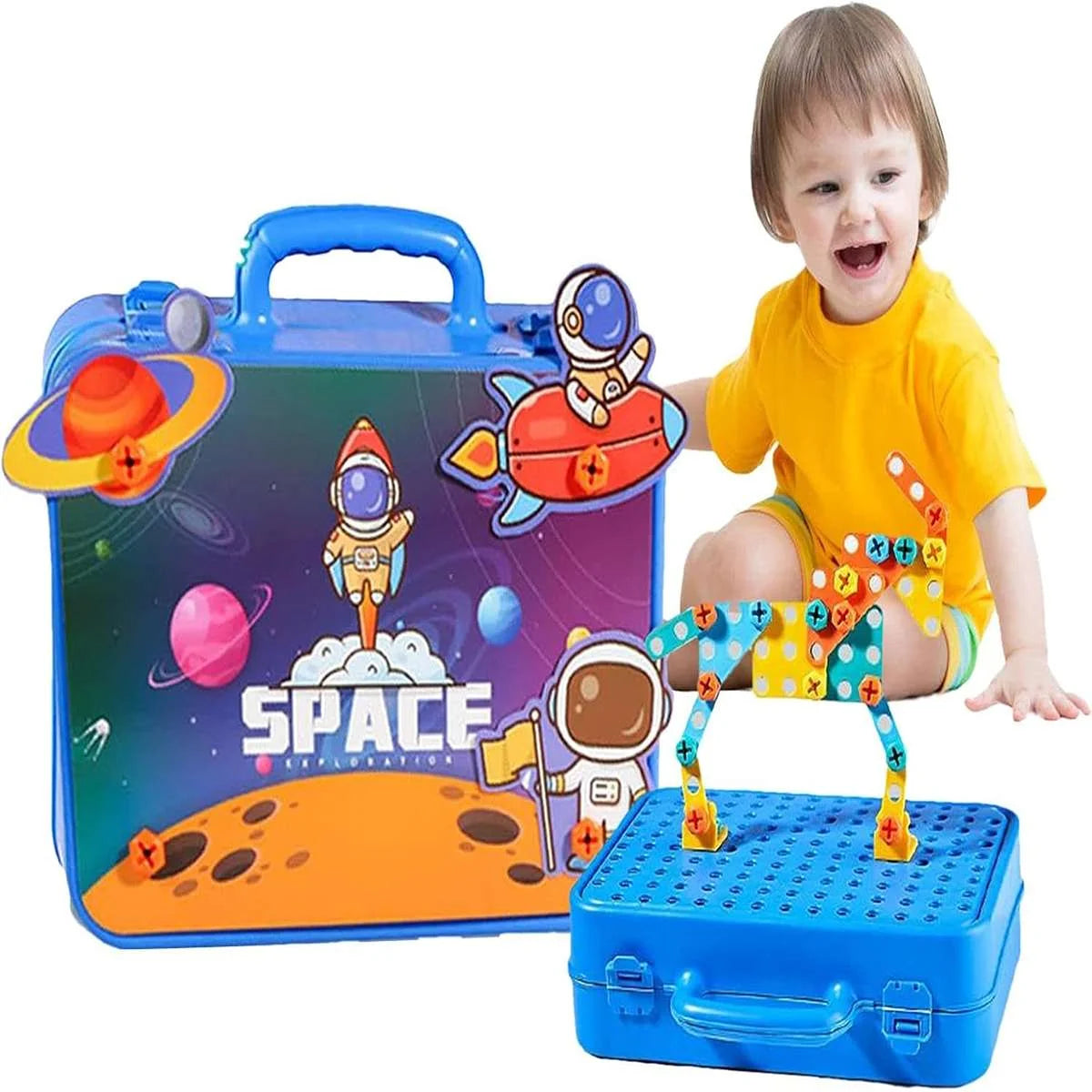 Creative 3D Drill Toy Set Space Simulation Screw Tool Box