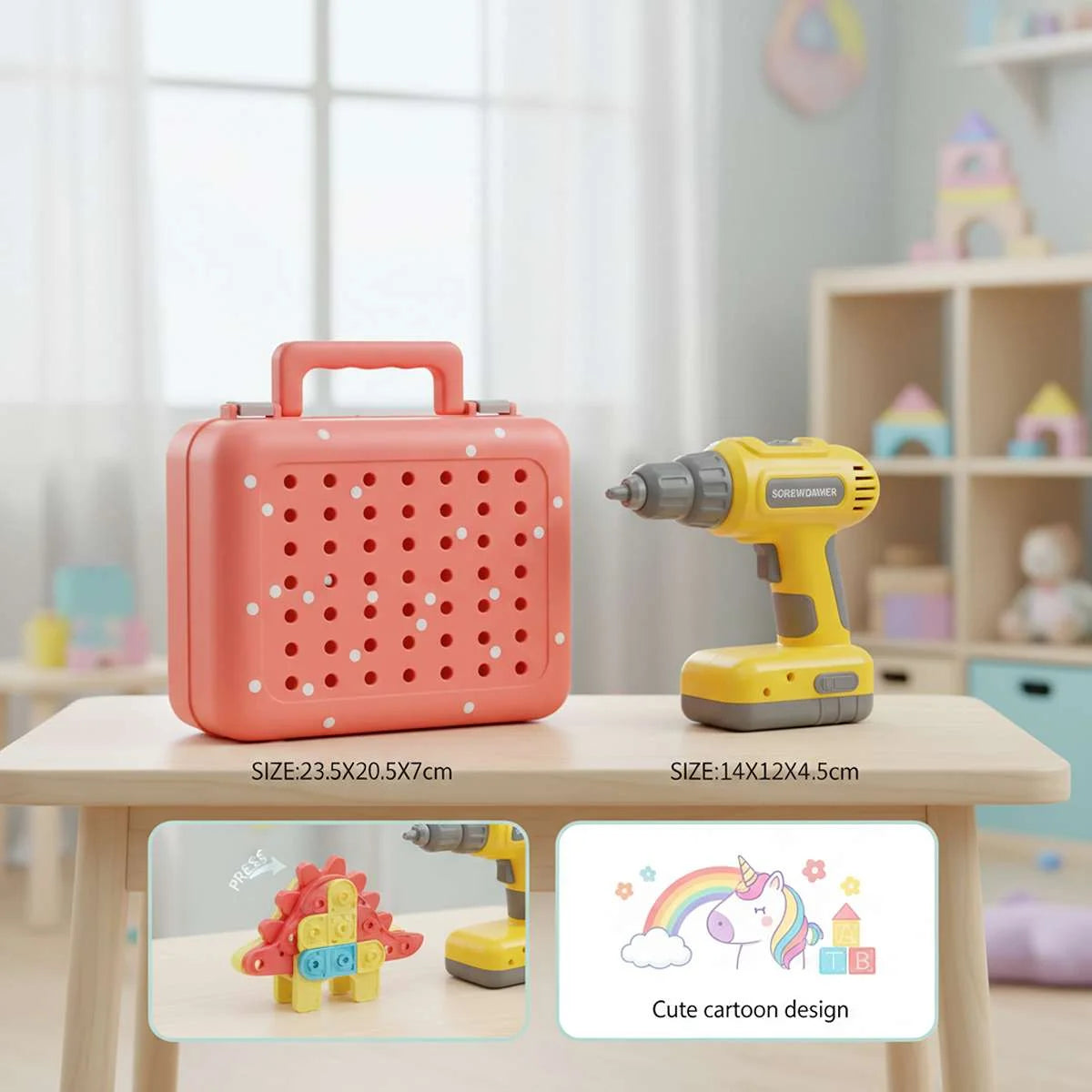Creative 3D Drill Toy Set Space Simulation Screw Tool Box