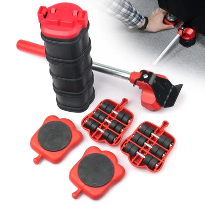 Furniture Moving Transport Tool Set 4 Mover Roller+1 Wheel Bar Heavy Duty Furniture Lifter Lifting Furniture Helper - Deliverrpk