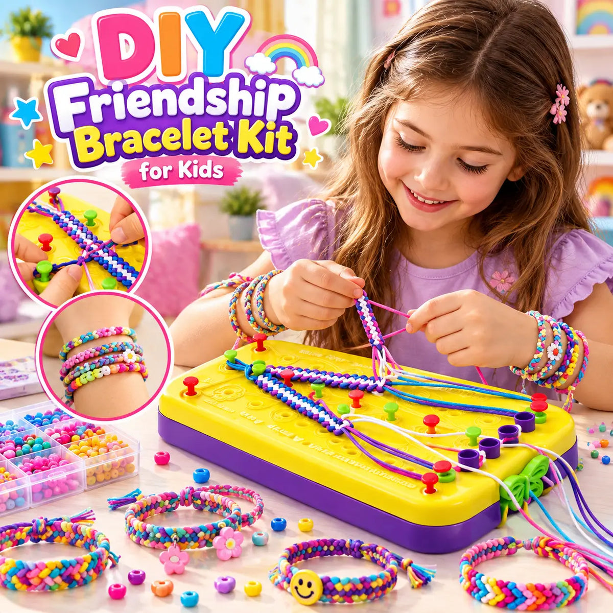DIY friendship bracelet kit 144 pcs - For Kids