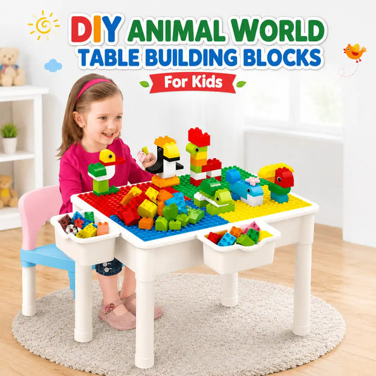 DIY Animal World Table Building Blocks For Kids