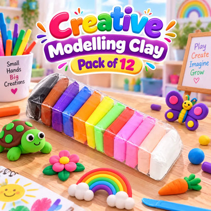 DIY soft creative modelling clay dough set with colorful clay and craft creations for kids 