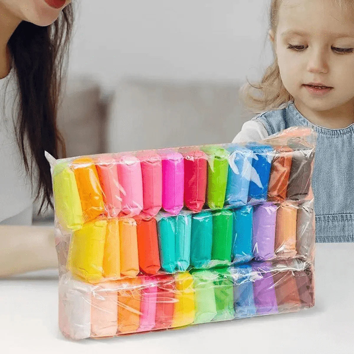 DIY soft creative modelling clay dough set with colorful clay and craft creations for kids 