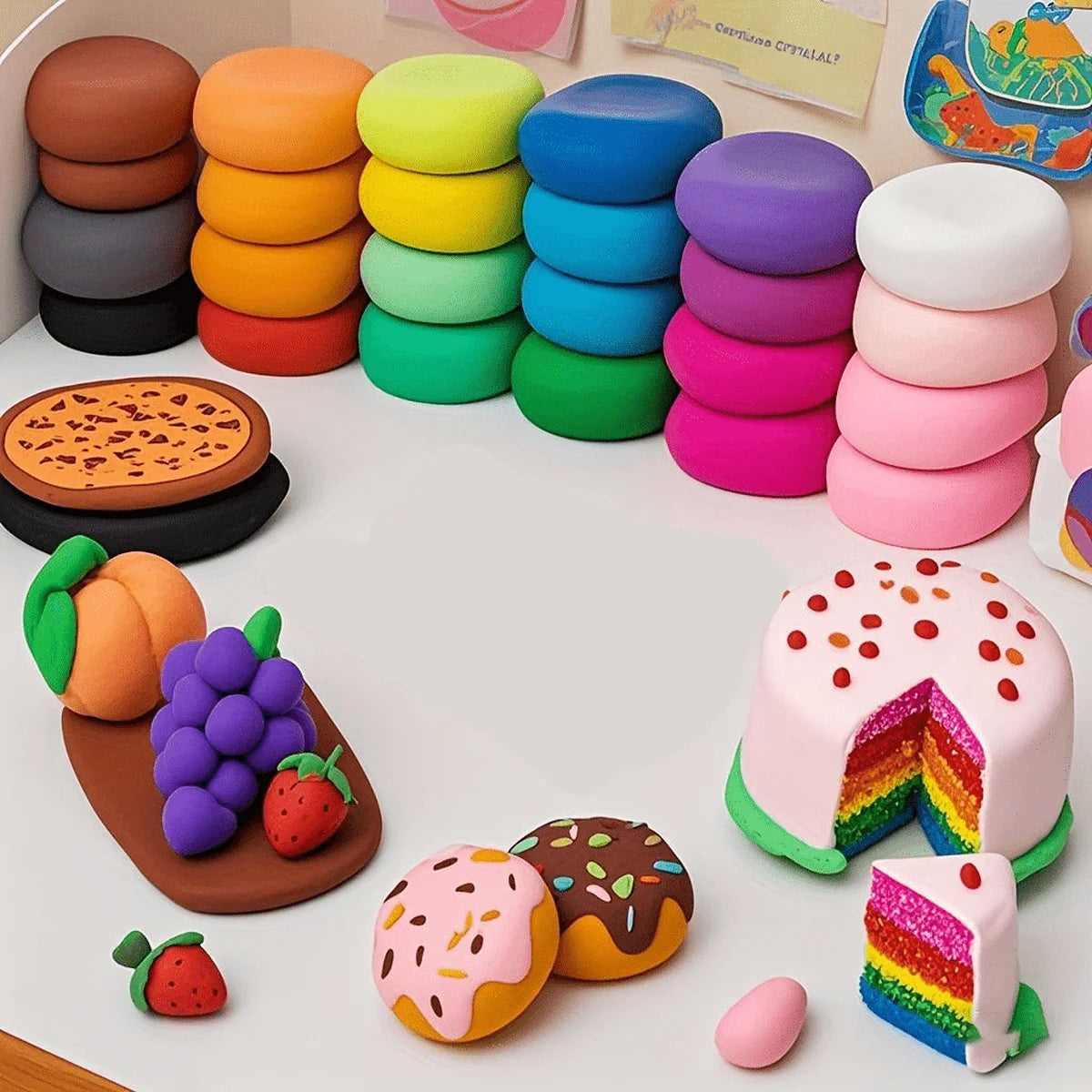 DIY soft creative modelling clay dough set with colorful clay and craft creations for kids 