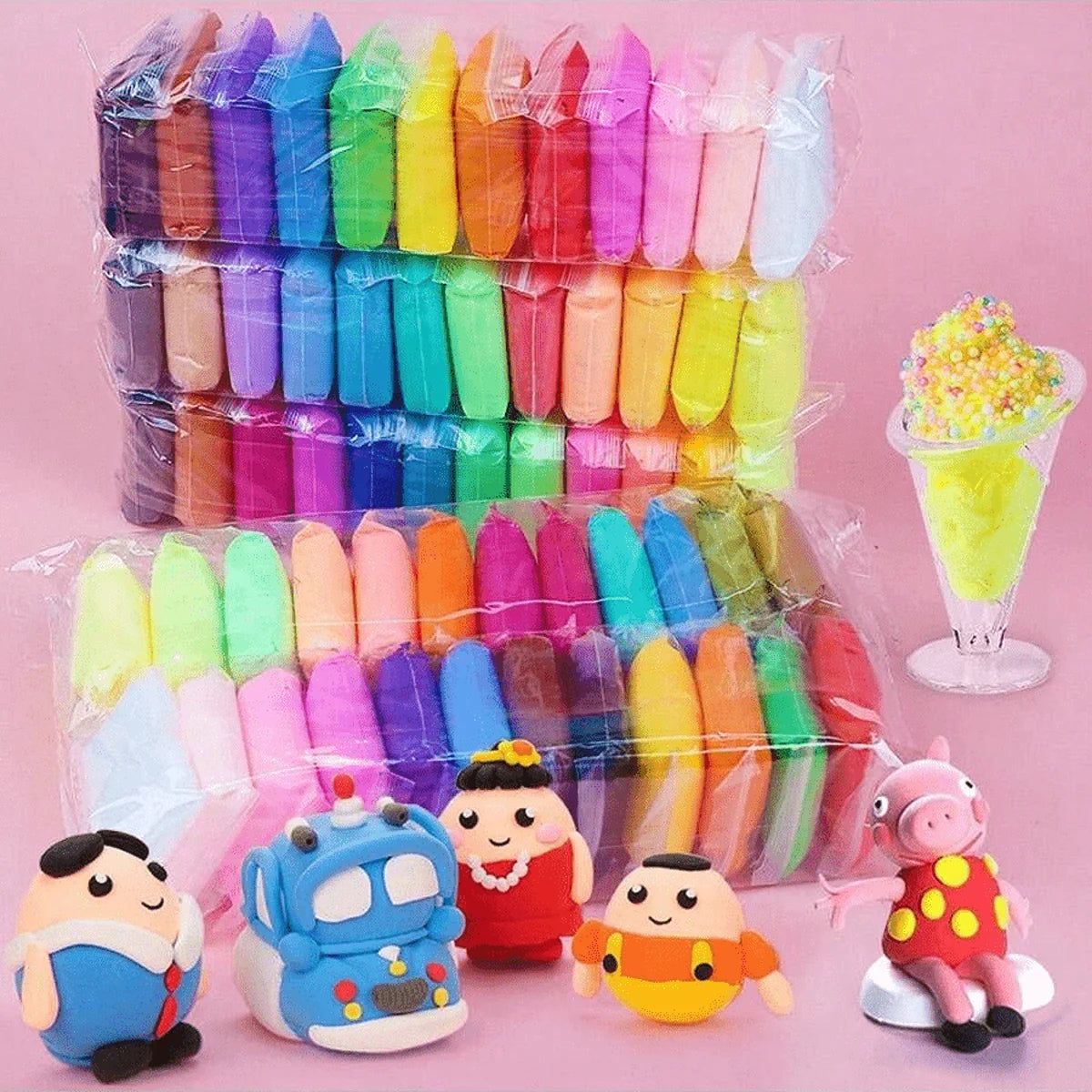 DIY soft creative modelling clay dough set with colorful clay and craft creations for kids 