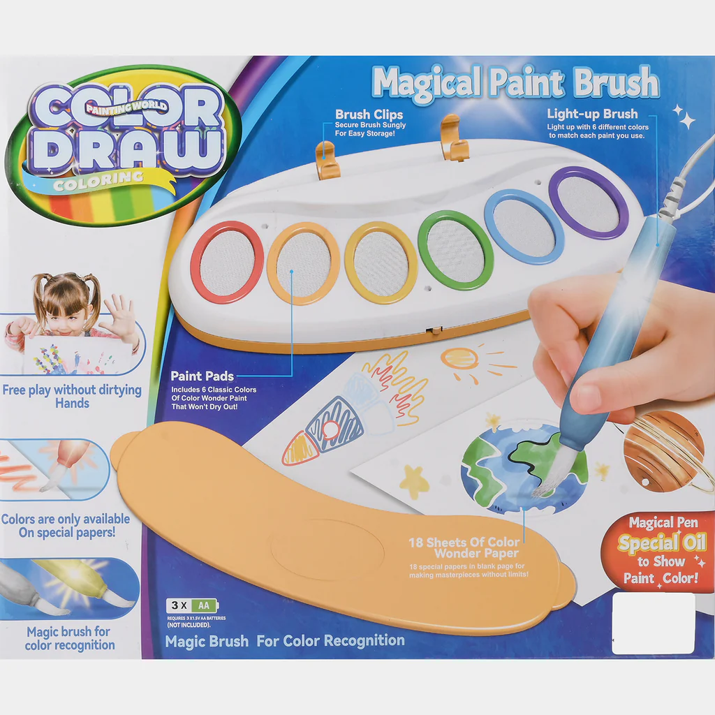Magical Paint Brush Coloring Kit with Color Recognition & Special Paper
