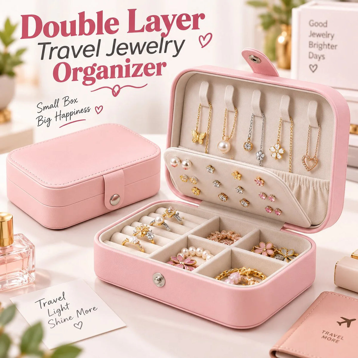 Doubled Layer Travel Jewelry Organizer - Deliverrpk