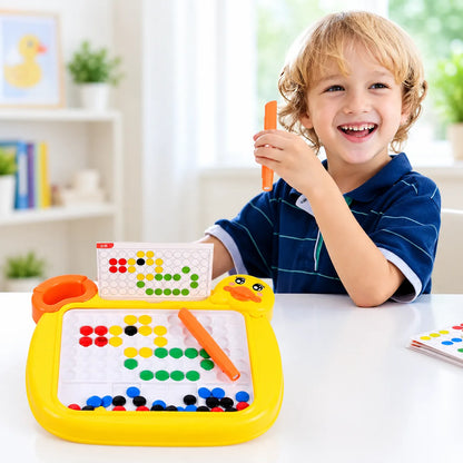 Duck magnetic bead drawing board with colorful beads and stylus for kids