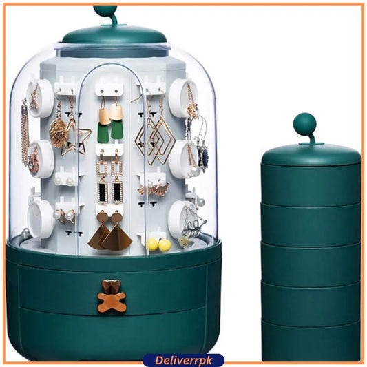 Dustproof Rotatable Jewellery Organizer - Deliverrpk