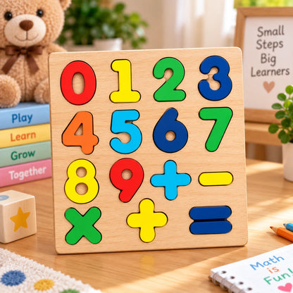 Early Educational wooden Colorful 3D Numbers Shapes and Alphabets 