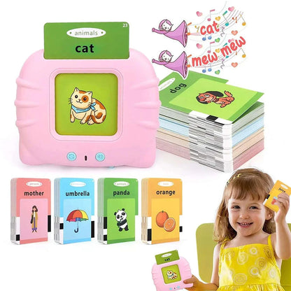 English talking flash cards learning machine for kids with picture cards and audio word playback