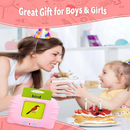 English talking flash cards learning machine for kids with picture cards and audio word playback