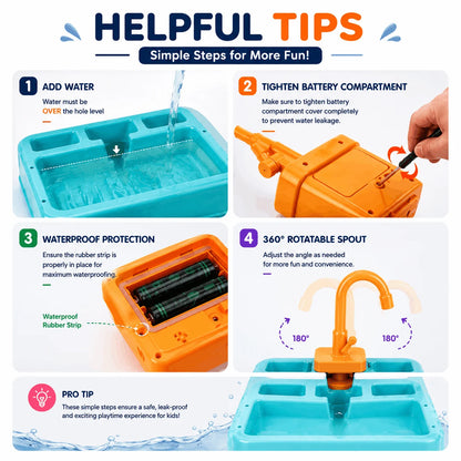 Electric Kitchen Sink Play set with Running Water-deliverrpk