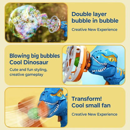 Electric Dinosaur Bubble Maker Gun toy for Kids - deliverrpk