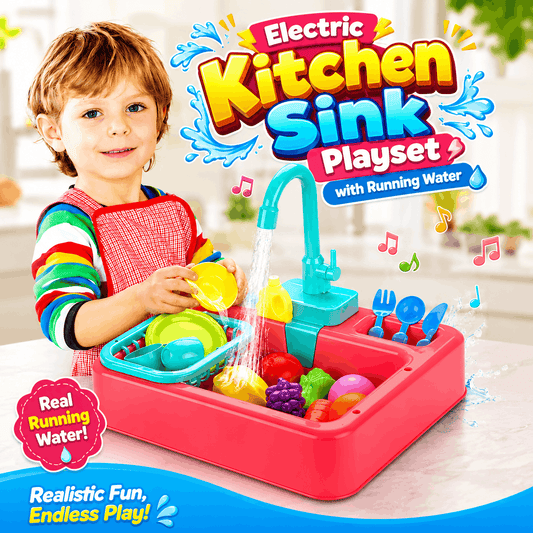 Kitchen Sink Play Set with Running Water 