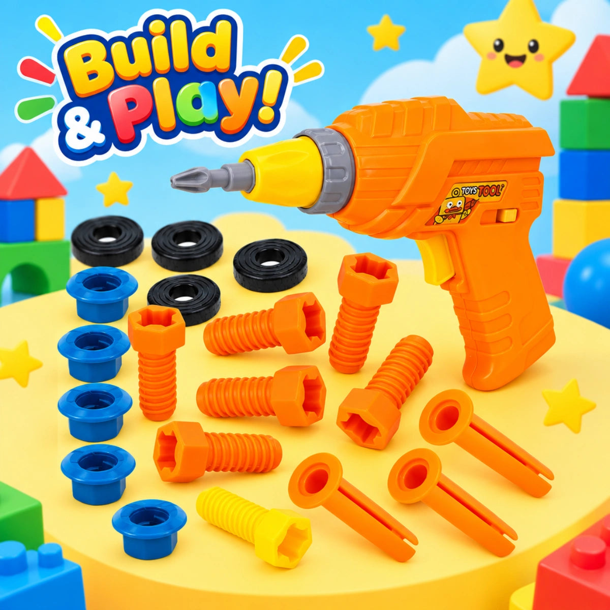 Electric Toy Drill Set for Kids – Battery Operated Pretend Play Tool Kit - deliverrpk