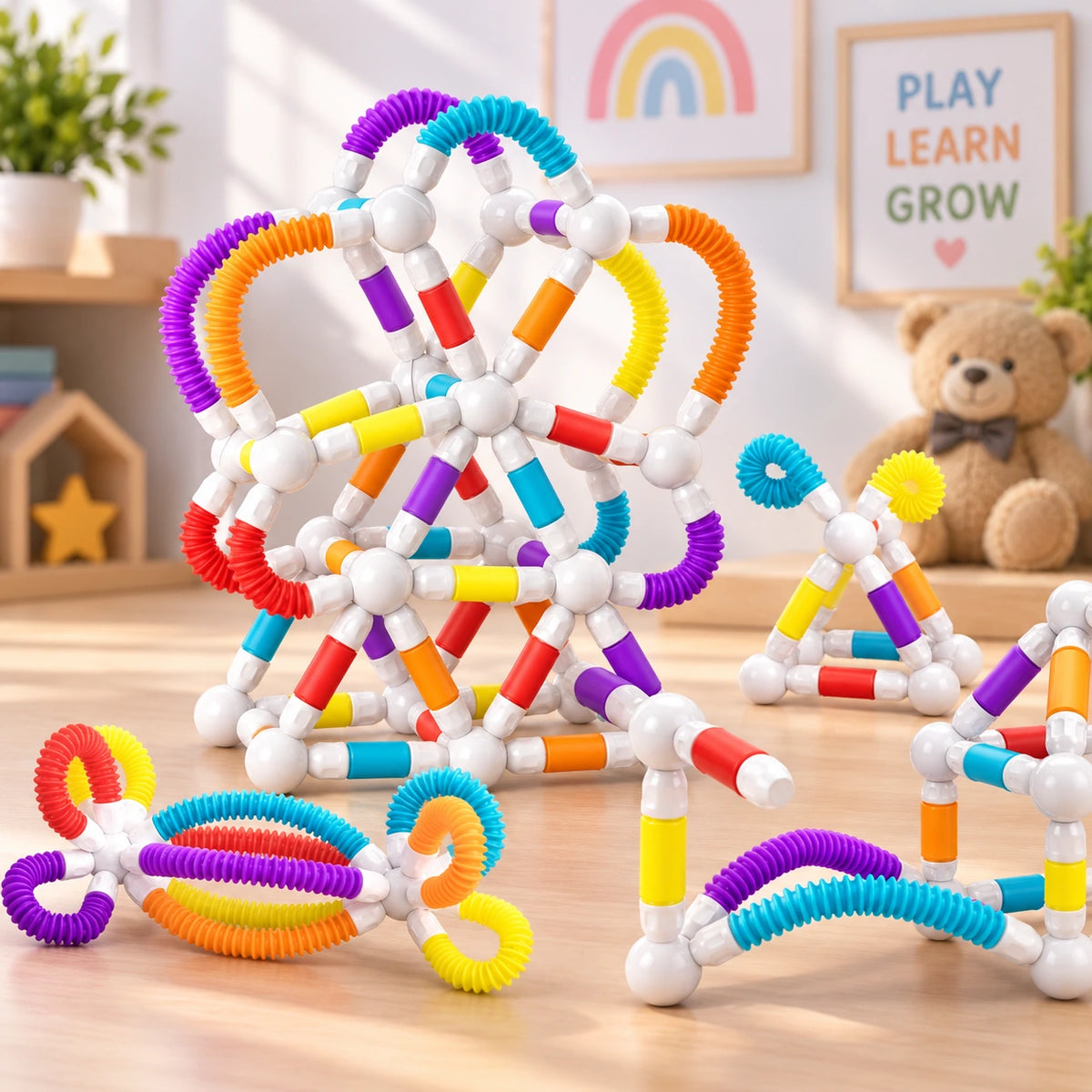 Flexible Magnetic Tube Building Blocks 26pcs for kids creative construction