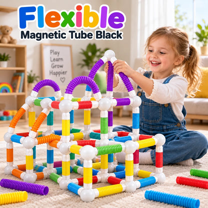Flexible Magnetic Tube Building Blocks 26pcs for kids creative construction