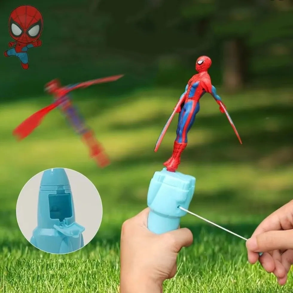 Flying Spiderman Action Toy for Kids  Hand Press Launcher Toy 