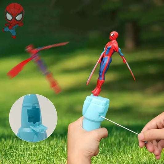 Flying Spiderman Action Toy for Kids  Hand Press Launcher Toy 