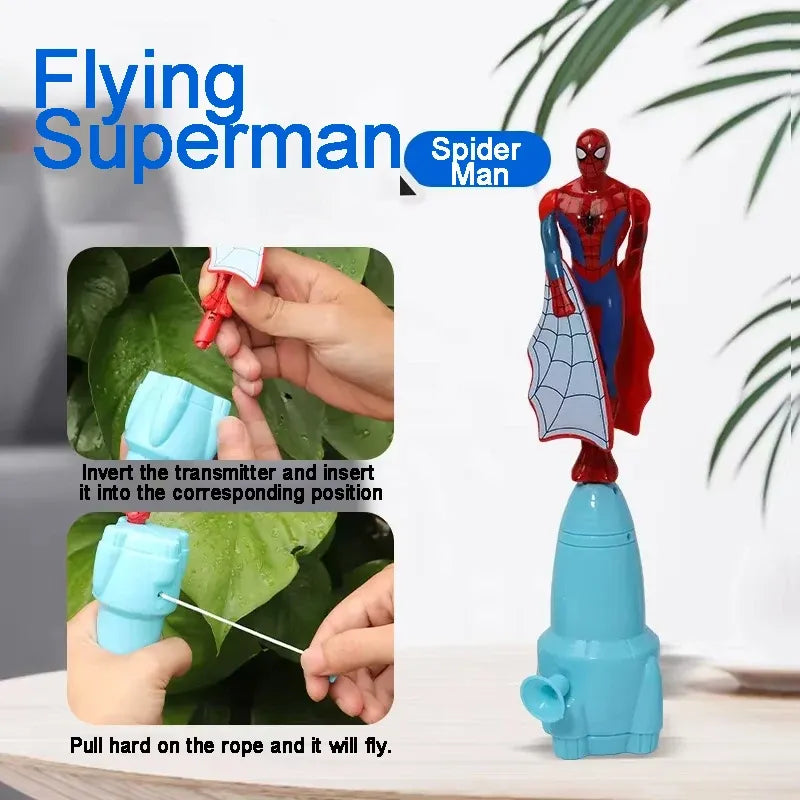 Flying Spiderman Action Toy for Kids  Hand Press Launcher Toy 