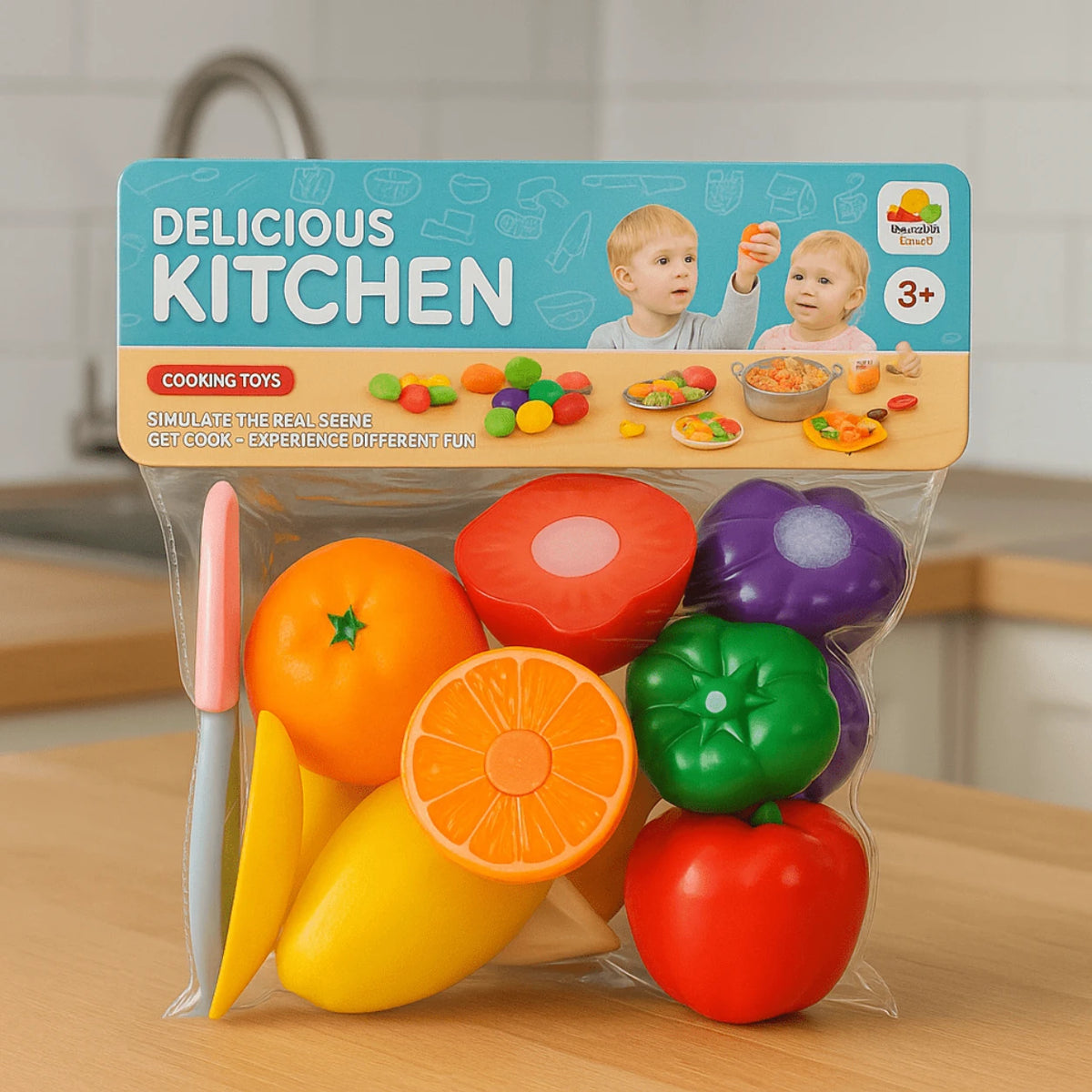 Food Cutting Play Set for Kids random pretend food kitchen toy set