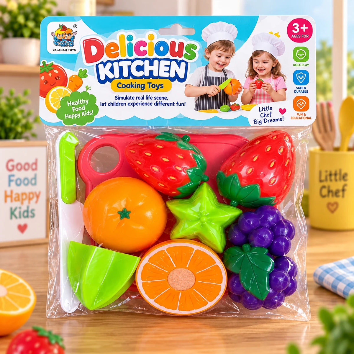 Food Cutting Play Set for Kids random pretend food kitchen toy set