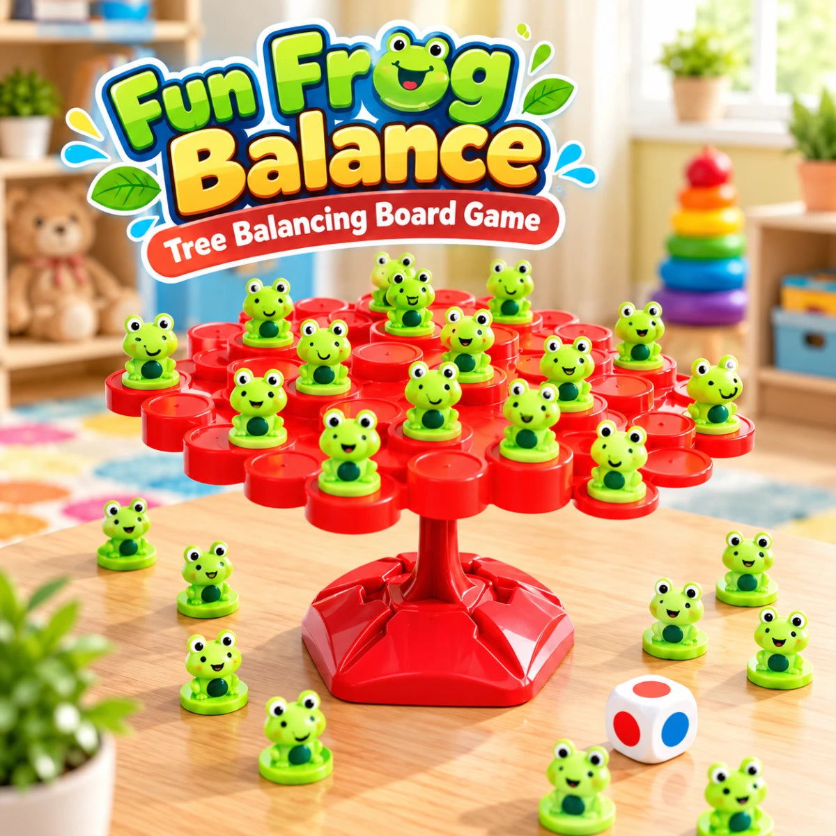Fun Frog Balance Tree Board Game with Frog Pieces for Kids