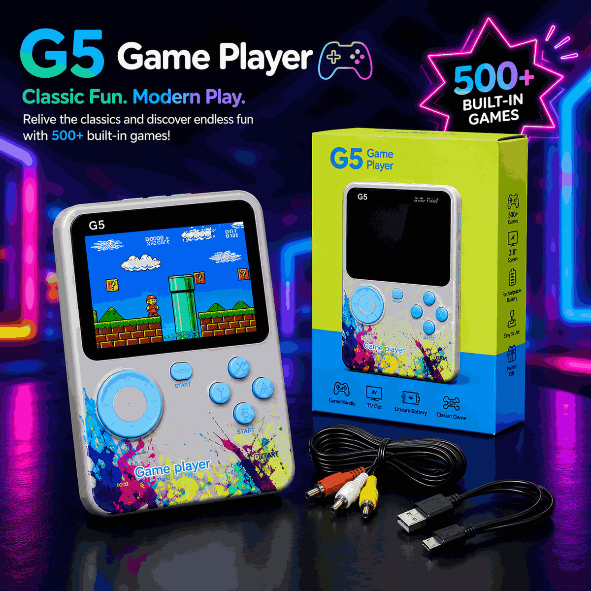 G5 500 in 1 Retro Console Game for Kids - deliverrpk