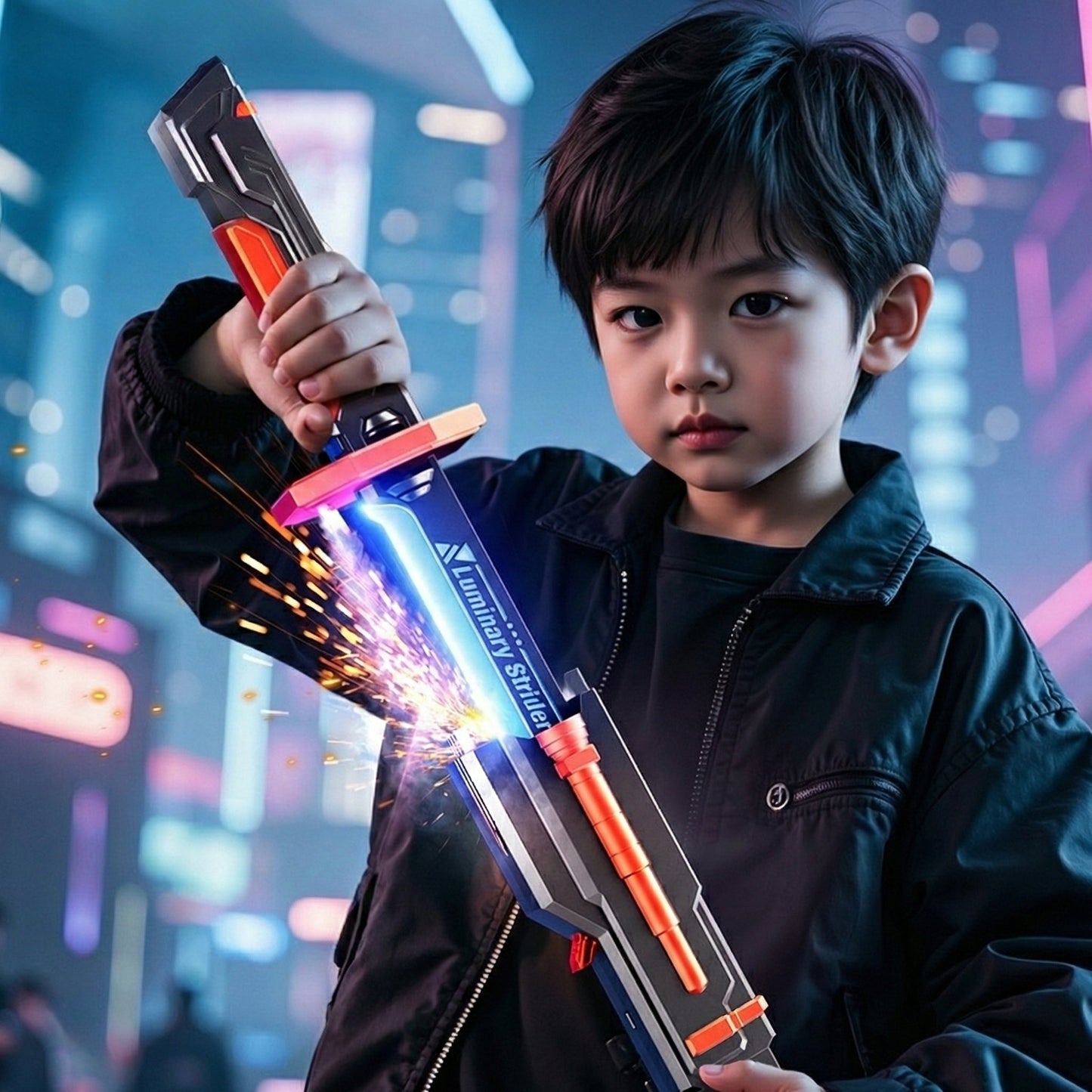 Color Flowing Spark Sword With Smoke